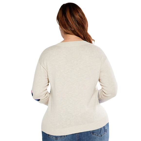 Nic & Zoe x Stitchfix Blooming Short V Neck Sweater NWT Size 3X - Picture 4 of 4